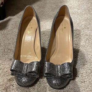 Kate Spade Glitter Sparkle Bow Heels